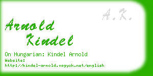 arnold kindel business card